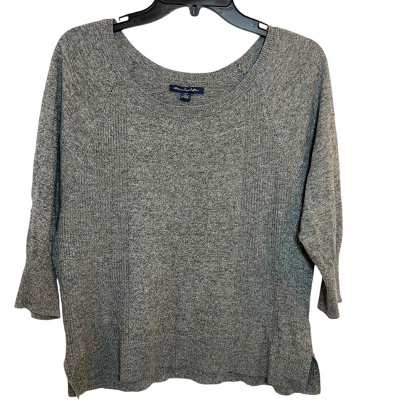 American Eagle Outfitters Sweaters - American Eagle Outfitters Gray Heathered Knit Raglan Sleeve Sweater Top Women